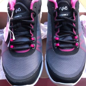 Ryka walking/running shoe black and pink